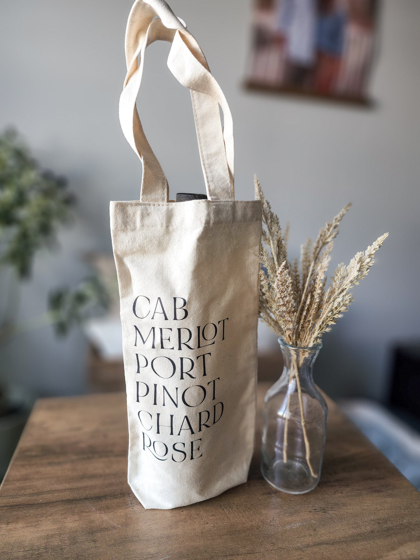 canvas wine tote