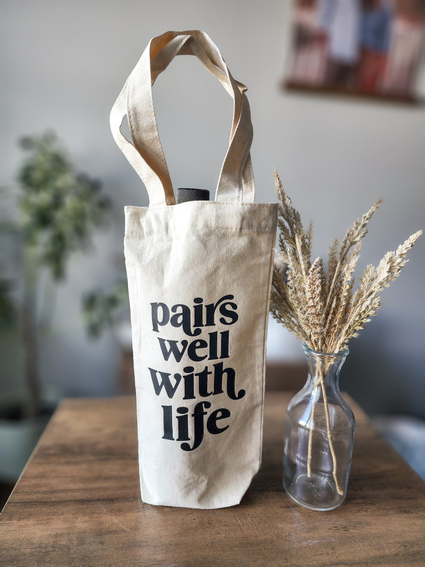 canvas wine tote