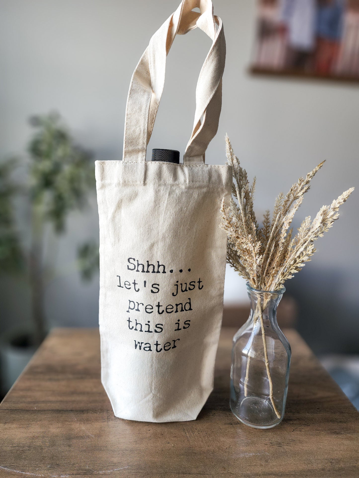 canvas wine tote