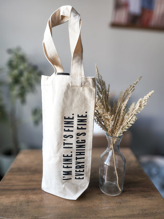 canvas wine tote
