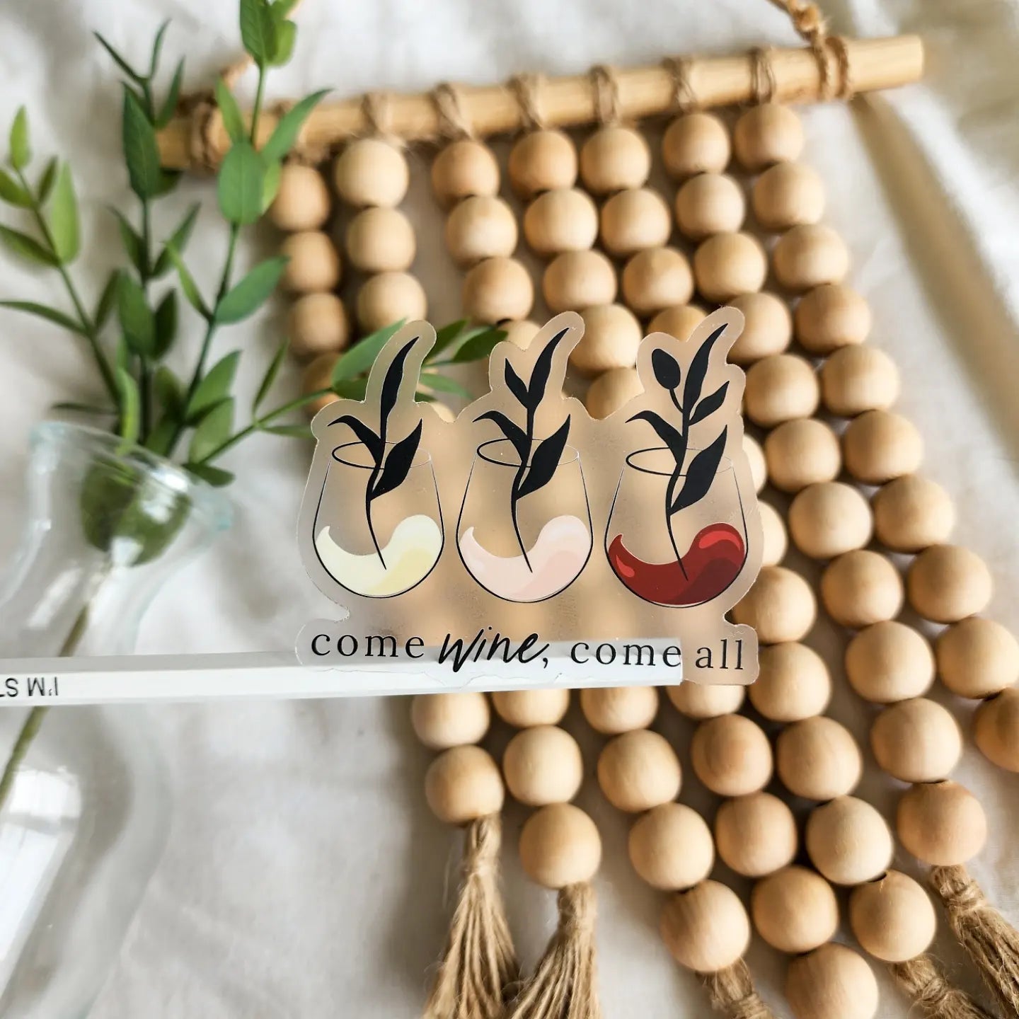'come wine come all' sticker