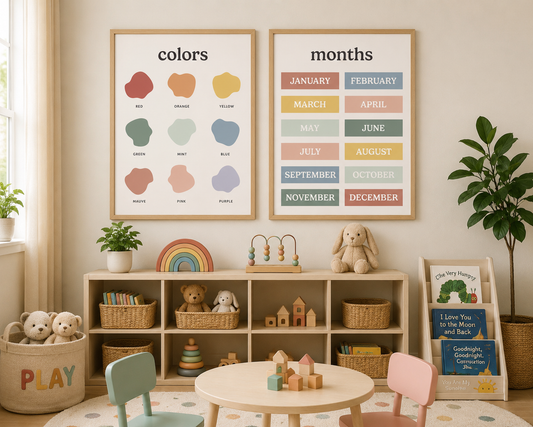 Muted Rainbow Educational Posters