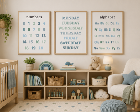 Shades of Blue Educational Posters