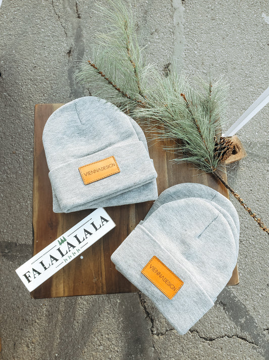 Leather Patch Beanies