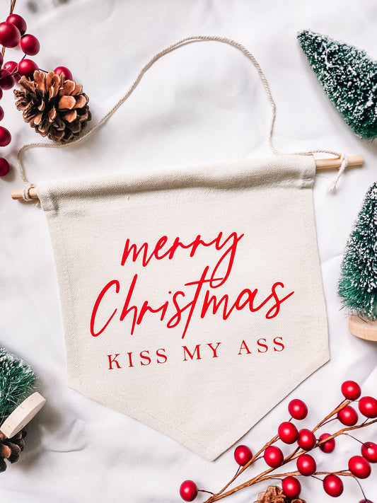 merry christmas kiss my ass banner