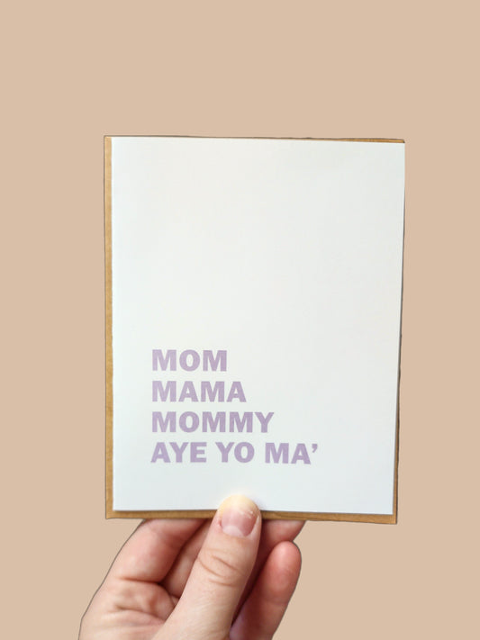 aye yo ma' card